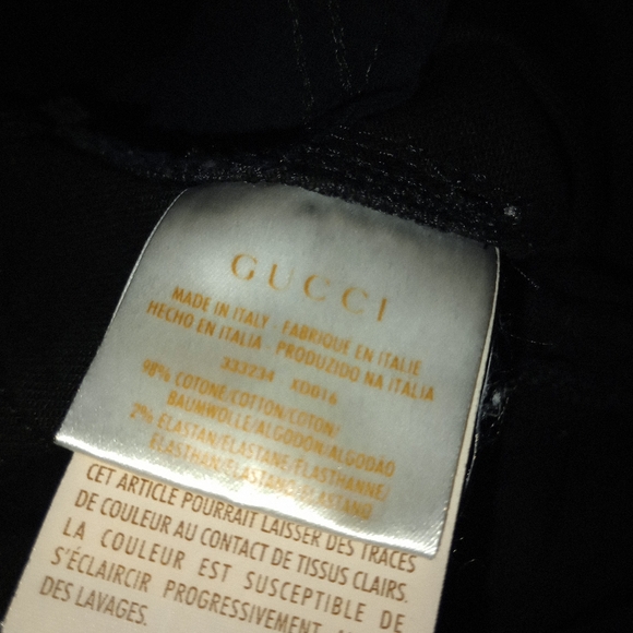 Women's GUCCI Black Denim Jeans with floral pattern Size 40 - Picture 12 of 14